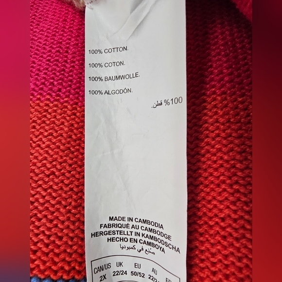 Plus Size 2X 100% Cotton Striped Sweater Tunic Penningtons - Picture 6 of 6